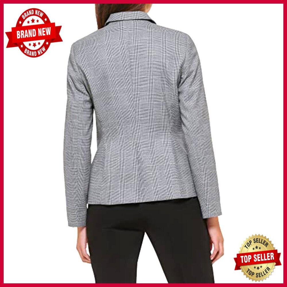Tailored Wool Blazer With Plaid Pattern, Long Sle… - image 3